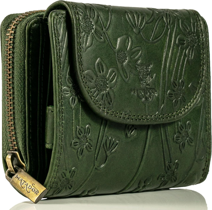MATADOR |SARAGOSSA| RFID Blocker Leder Portemonnaie Damen| Geldbeutel Portmonee Damen mit Geschenk B