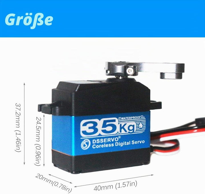 ANNIMOS 35kg kernloser digitaler Servomotor 7.4V Edelstahl Getriebe wasserdicht 1/8 1/10 1/12 Standa