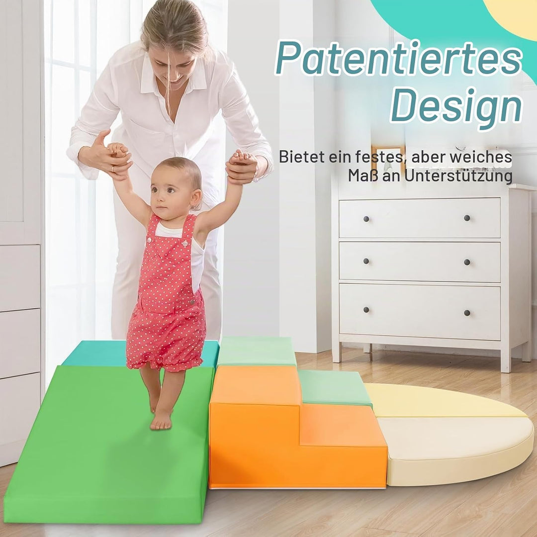 Wilwolfer Schaumstoff Bausteine Kinder Klettern Indoor: 6 Softbausteine Riesenbausteine Spielbaustei