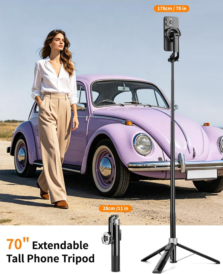 Victiv 178cm Magnetisches Handy Stativ, Starkes Magnet Smartphone Stativ für iPhone16/15/14/13 Pro M