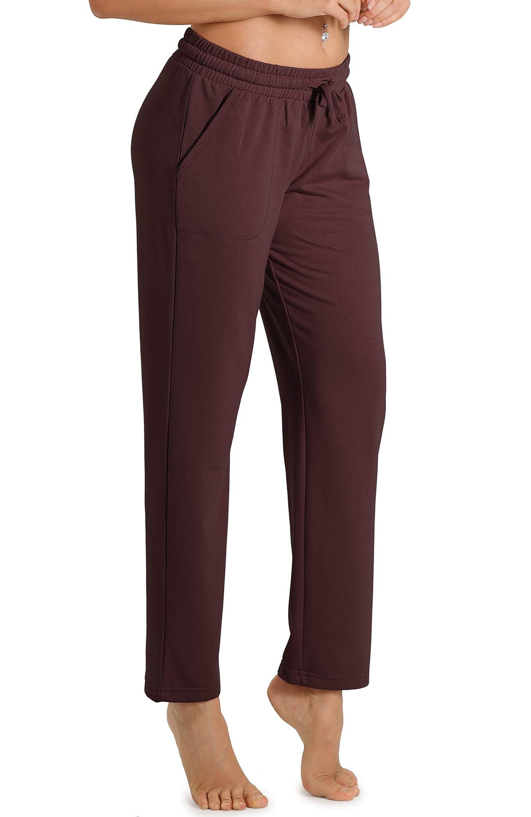 icyzone Damen Jogginghose Sweathose Lang Sporthose Freizeithose geradem Bein Hose mit Tunnelzug M We