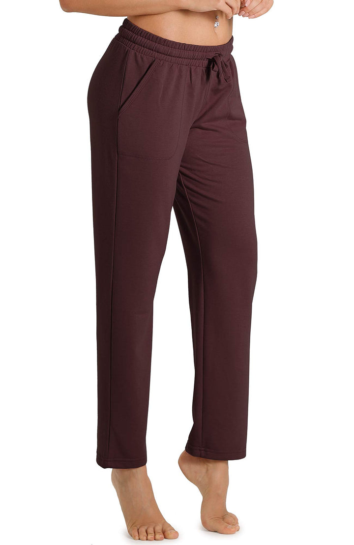 icyzone Damen Jogginghose Sweathose Lang Sporthose Freizeithose geradem Bein Hose mit Tunnelzug M We
