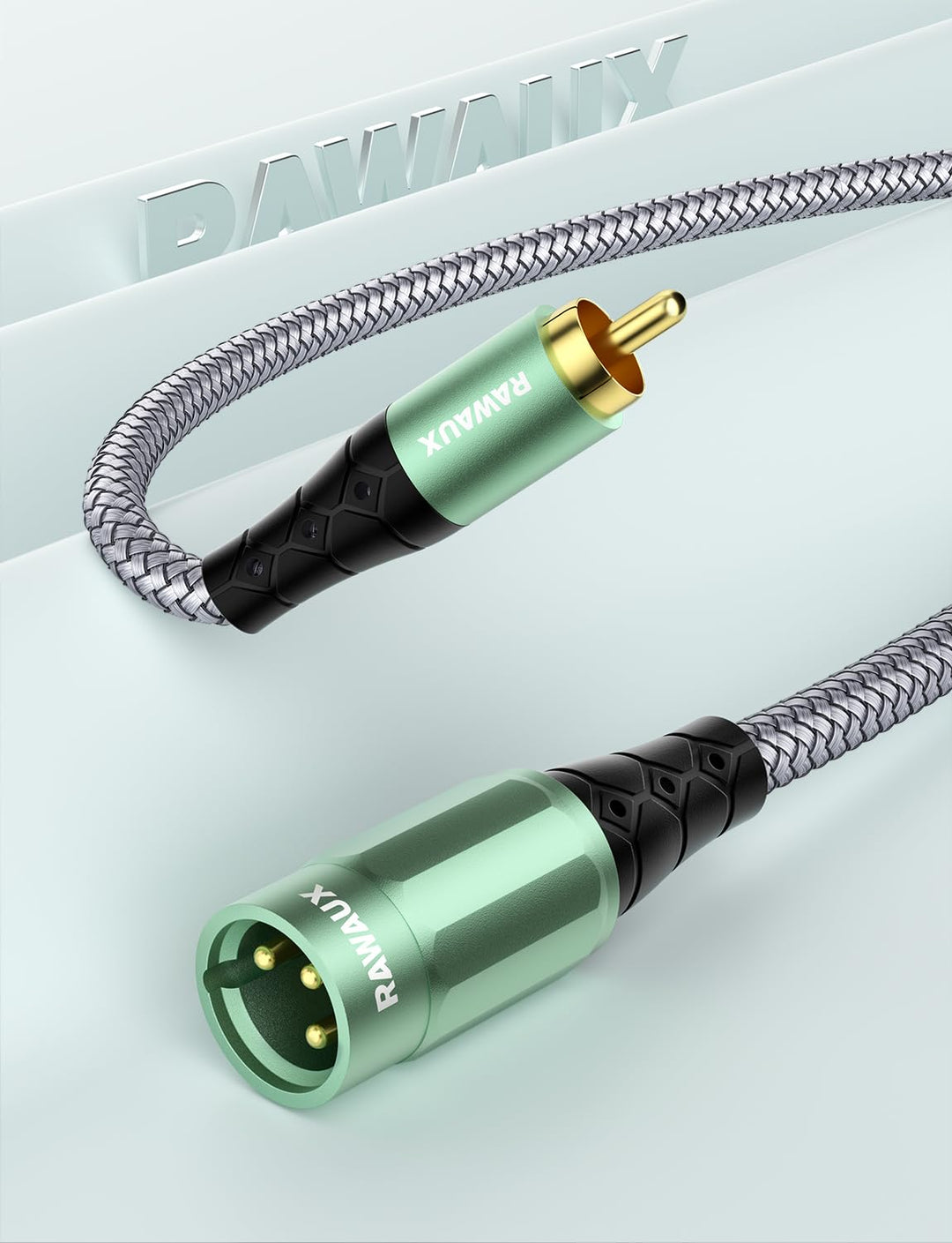 RAWAUX XLR auf Cinch Kabel, Subwoofer Kabel XLR Stecker auf Cinch Stecker Microfonkabel Stereo Audio