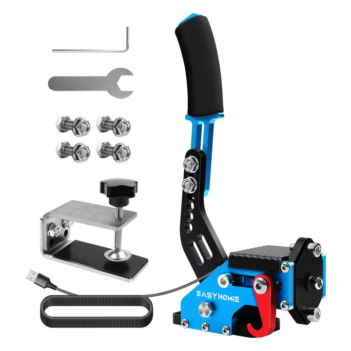 Easyhomie USB Handbremse mit Feste Basis für PC Rennspiele, Einstellbare Spielhandbremse mit Hoher P