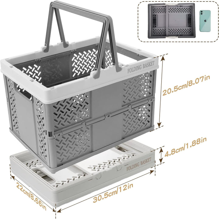 Spesh 2 Stücke Klappbox mit Henkel 30 * 22cm Aufbewahrungsbox klappbar Klein Plastik Aufbewahrungsko