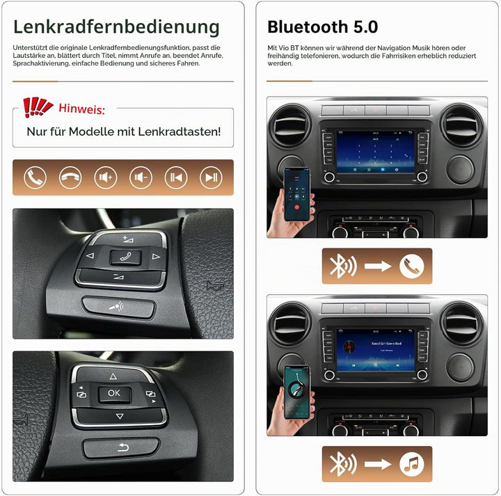 7-Zoll-Display-Autoradio für Volkswagen Seat Golf Passat Jetta Beetle Tiguan Touran EOS Skoda Seat D