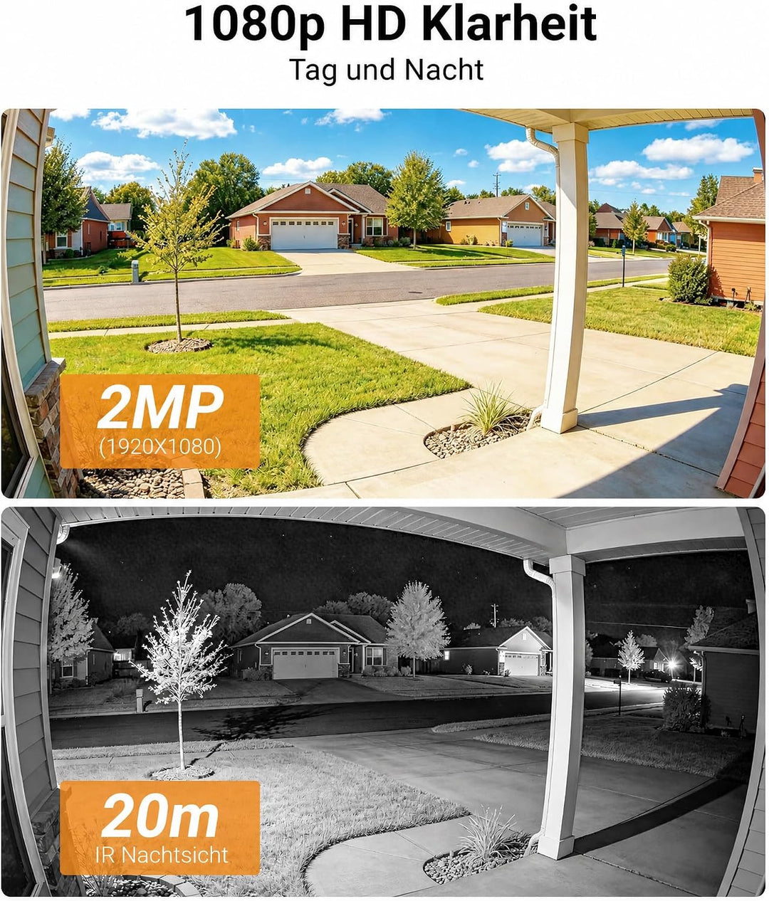 Anlapus 2MP 1080P PTZ Überwachungskamera Aussen Set mit Audio Kabelgebunden | 8CH DVR ohne HDD, 4X 3