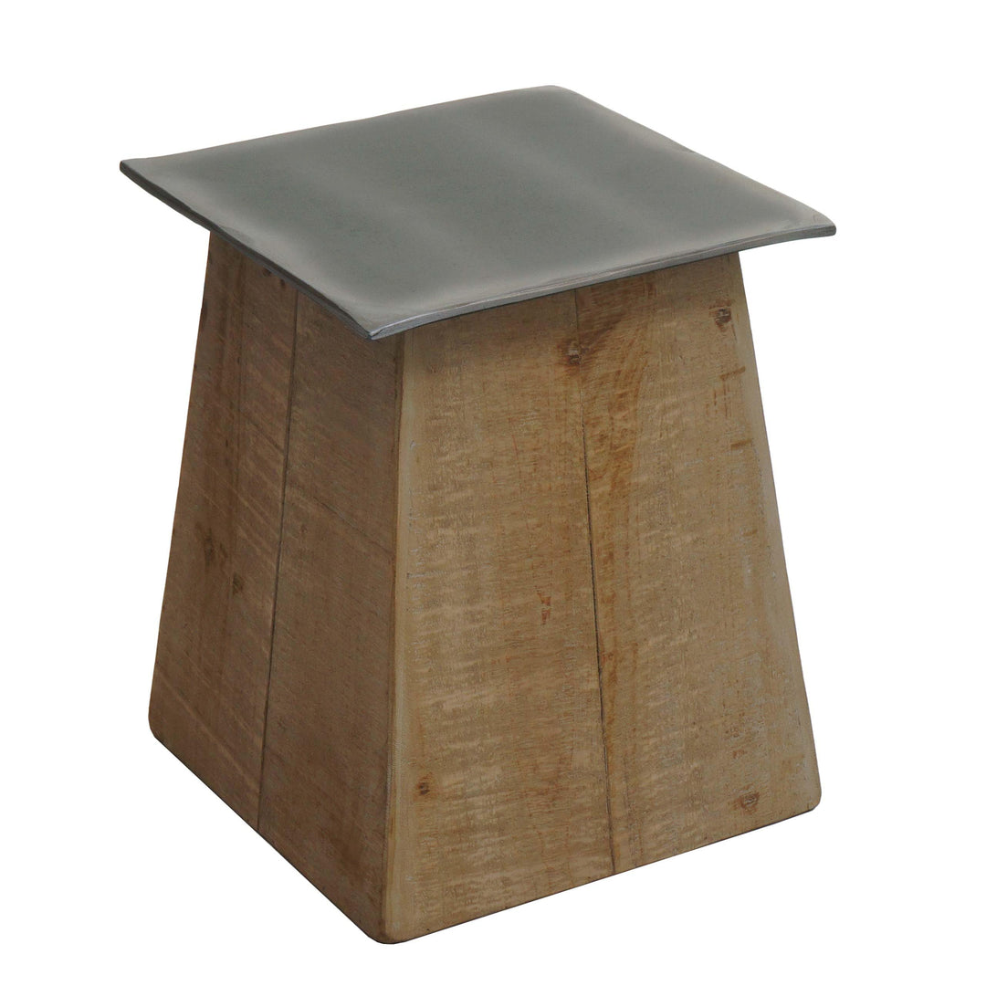 Beistelltisch HWC-L76b, Blumentisch Tisch, Industrial Massiv-Holz MVG-Zertifiziert 45x36x36cm, Natur