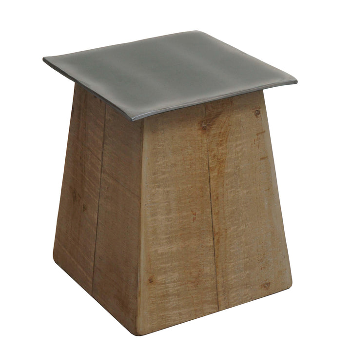 Beistelltisch HWC-L76b, Blumentisch Tisch, Industrial Massiv-Holz MVG-Zertifiziert 45x36x36cm, Natur