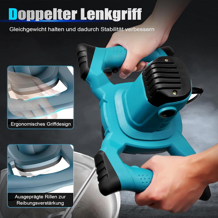 Mörtelrührer 1800W Profi Rührwerk, Farbrührer, Betonmischer mit 6-Stufen Drehzahlregelung (0-1500 U/