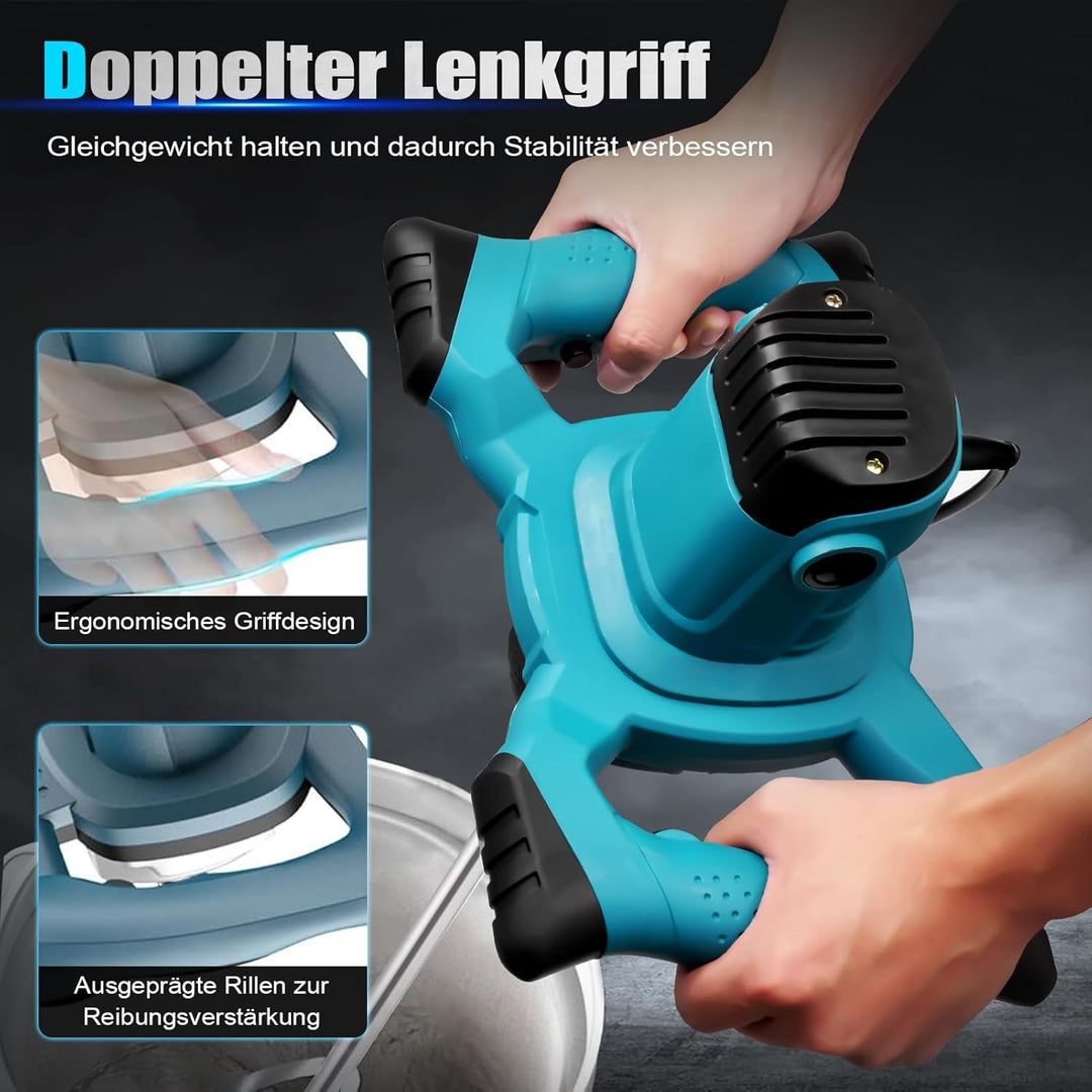 Mörtelrührer, 2100W Betonmischer, Rührwerk Beton with 6 Speed, Rührgerät Mörtel Betonrührer, Rührwer