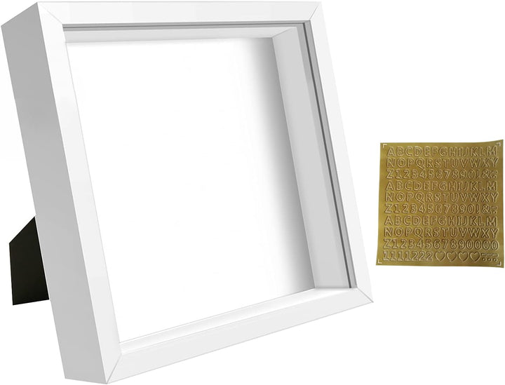 sunmeg 2Pcs 3D Bilderrahmen zum Befüllen 20 x 20cm Bilderrahmen Tief 3D Objektrahmen Hölzern bis 3cm