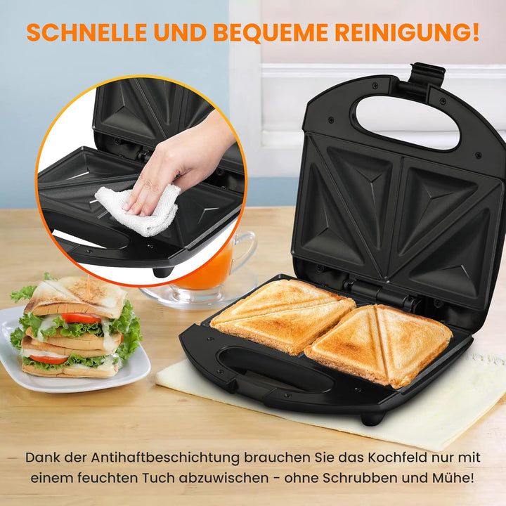 Extralink Sandwichmaker, Toaster Sandwichtoaster 750W - Sandwichtoaster mit Rutschfesten Füssen, Iso