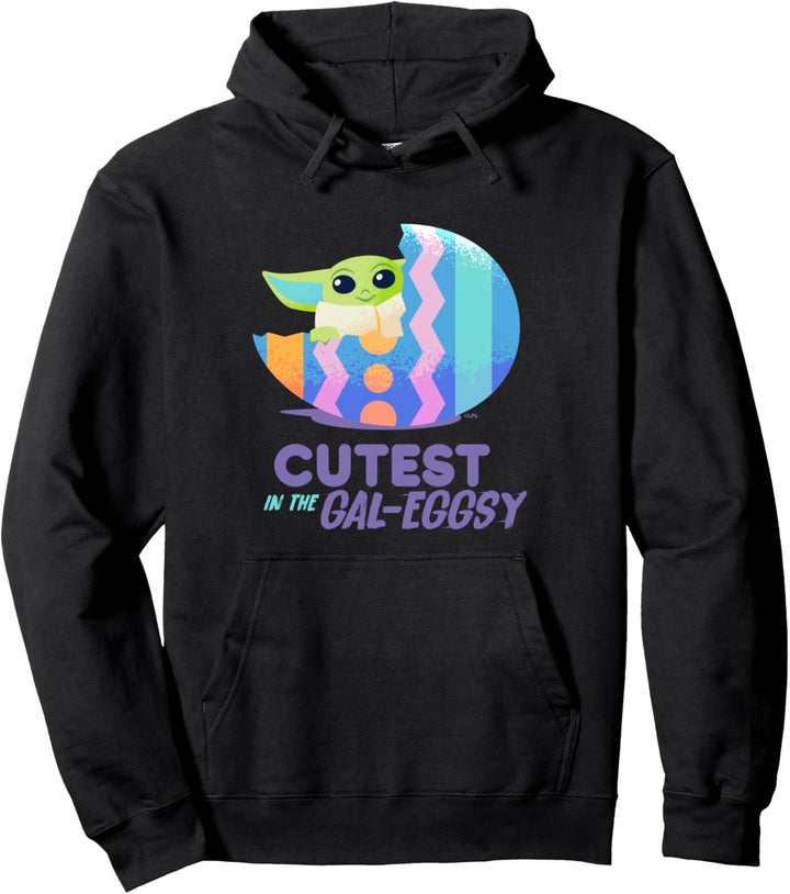 Star Wars The Mandalorian Grogu Easter Cutest in Gal-Eggsy Pullover Hoodie