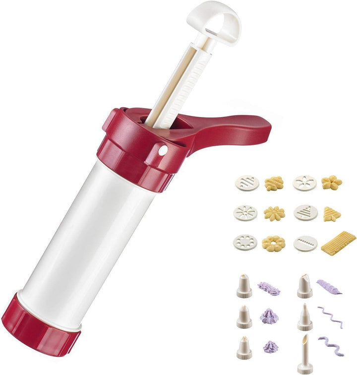 Westmark Gebäckpresse/Dekorierspritze, mit 6 Formscheiben und 6 Formtüllen, Füllmenge: 225 ml, Kunst