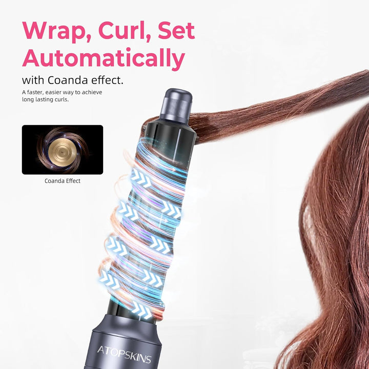 Atopskins Pro Air styler 6 in 1 Airbrush Haarstyler Hair Styler mit Rundbürste, Warmluftbürste, Föhn