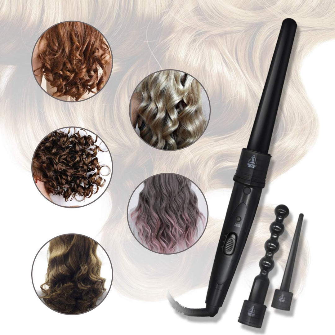 MENQANG Lockenstab 6 in 1, Lockenstab Hair Curler Multifunktions Austauschbarer Keramikbeschichtung