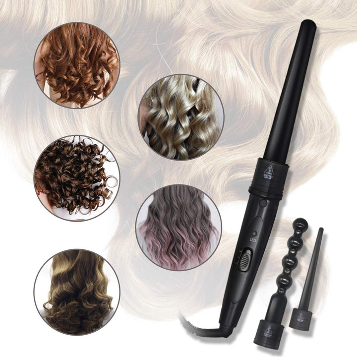 MENQANG Lockenstab 6 in 1, Lockenstab Hair Curler Multifunktions Austauschbarer Keramikbeschichtung
