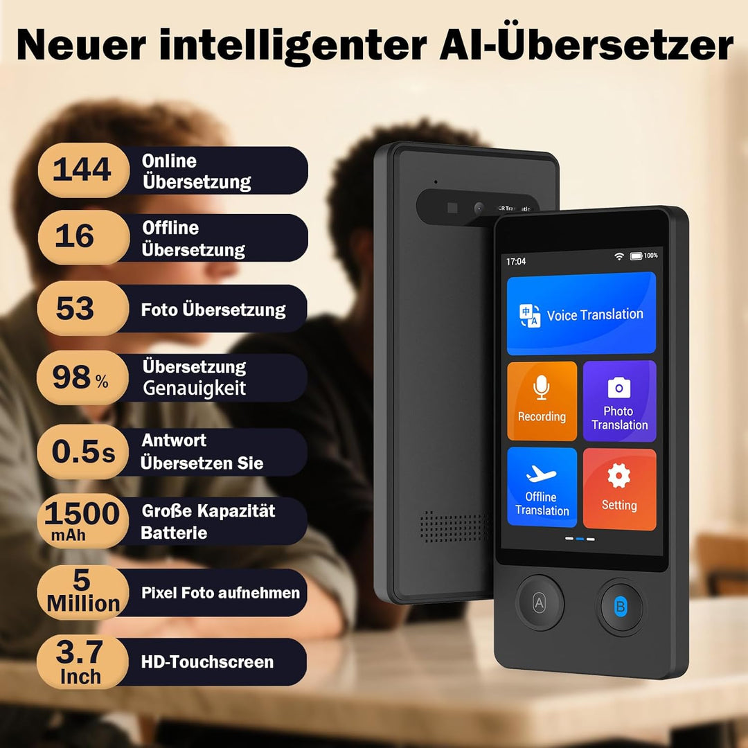 Wooask Sprachübersetzer Ohne Internet, Übersetzer Gerät Testsieger, Translator W12 Übersetzer Echtze