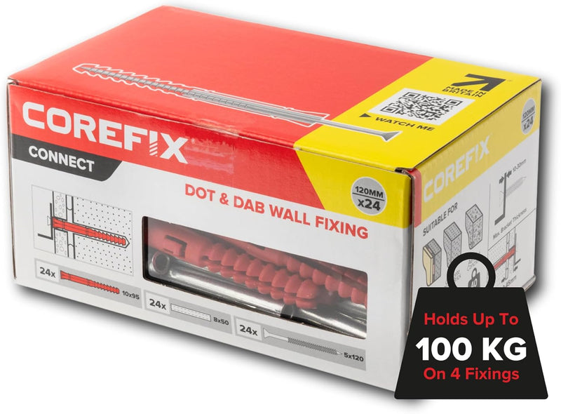 Corefix PLUS30, Schwerlast-Gipsplattendübel, getestet bis 250 kg, 24 Stück in Grosspackung