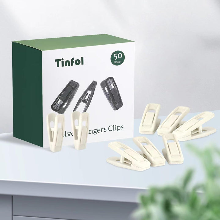 Tinfol Samt-Kleiderbügel-Clips, elfenbeinfarben, Starke Finger-beflockte Clips, Hosenbügel, Clips fü
