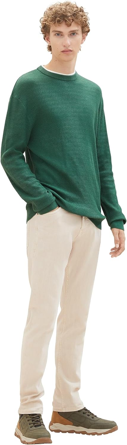 TOM TAILOR Denim Herren Denim 2-in-1 Pullover mit unterlegtem Kragen L 10778-hunter Green, L 10778-h