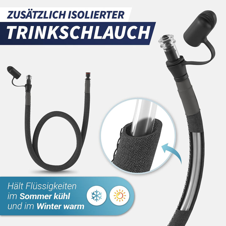 SASMO® Trinkblase 2l | mit isoliertem Trinkschlauch, Trinkblase 2L - isolierter Schlauch