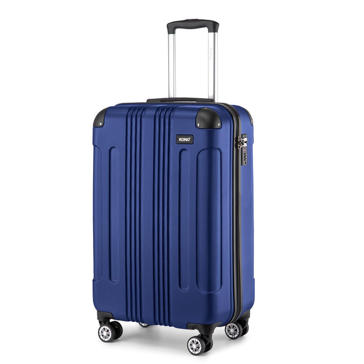 KONO Hartschale Gepäck Leichten ABS Reisekoffer Rollenkoffer 4 Rollen Dunkelblau M(55cm - 33L), Dunk