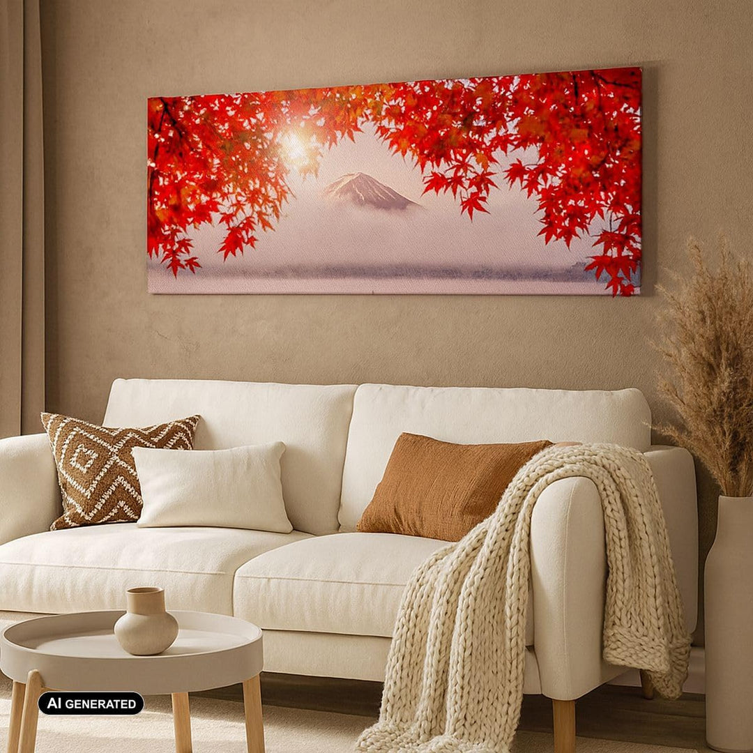 Wandbilder Dekoration Wohnzimmer Vulkan See Panorama Bilder auf Leinwand 120x50cm Leinwandbild mit R