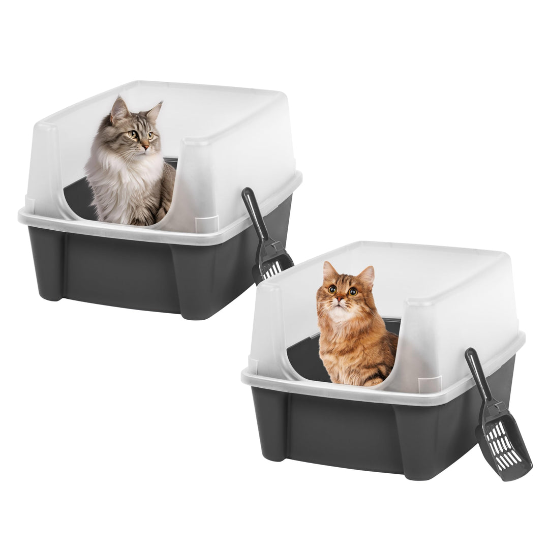 Iris Ohyama, Katzentoilette, Geschlossene Katzentoilette, Schaufel, B48.5 x T38 x H30 cm, 2er-Set, C