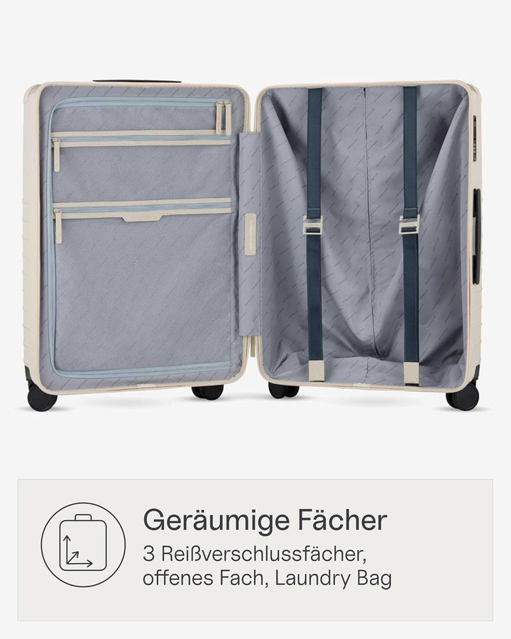 Kapten & Son Koffer Heathrow Essential Check-In Sandstone 82 L | Hartschalenkoffer Gross Beige mit s
