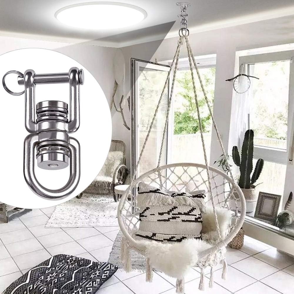 Besthouse Schaukel Haken Hängematte Haken Drehwirbel, 360 Grad SUS304 Edelstahl Deckenhaken, Schauke