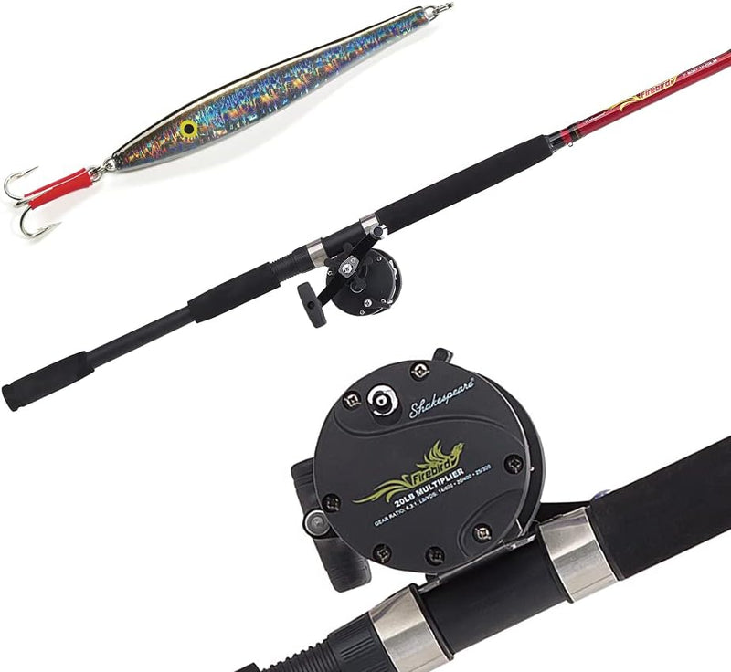 Shakespeare Bootruten und Multirollen Combo Set 2.13m 20-30lb Linke Hand