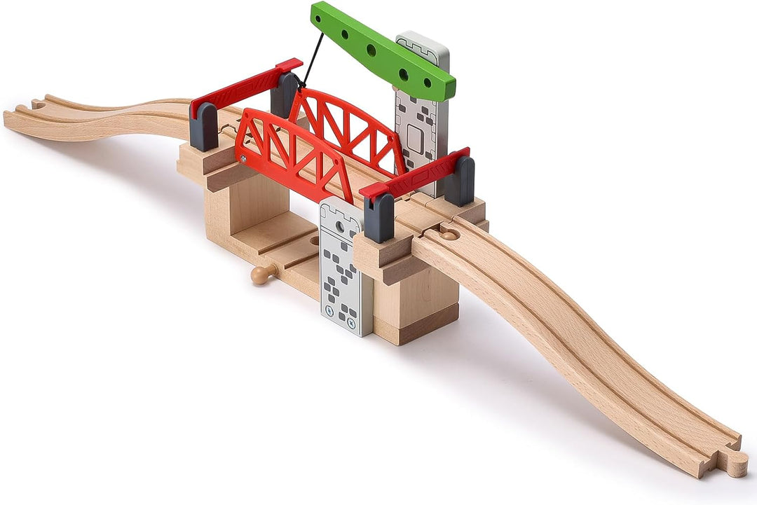 SainSmart Jr. Holzeisenbahn-Set Zubehör, bewegliche Hebebrücke Set mit Gleis für Kinder, kompatibel