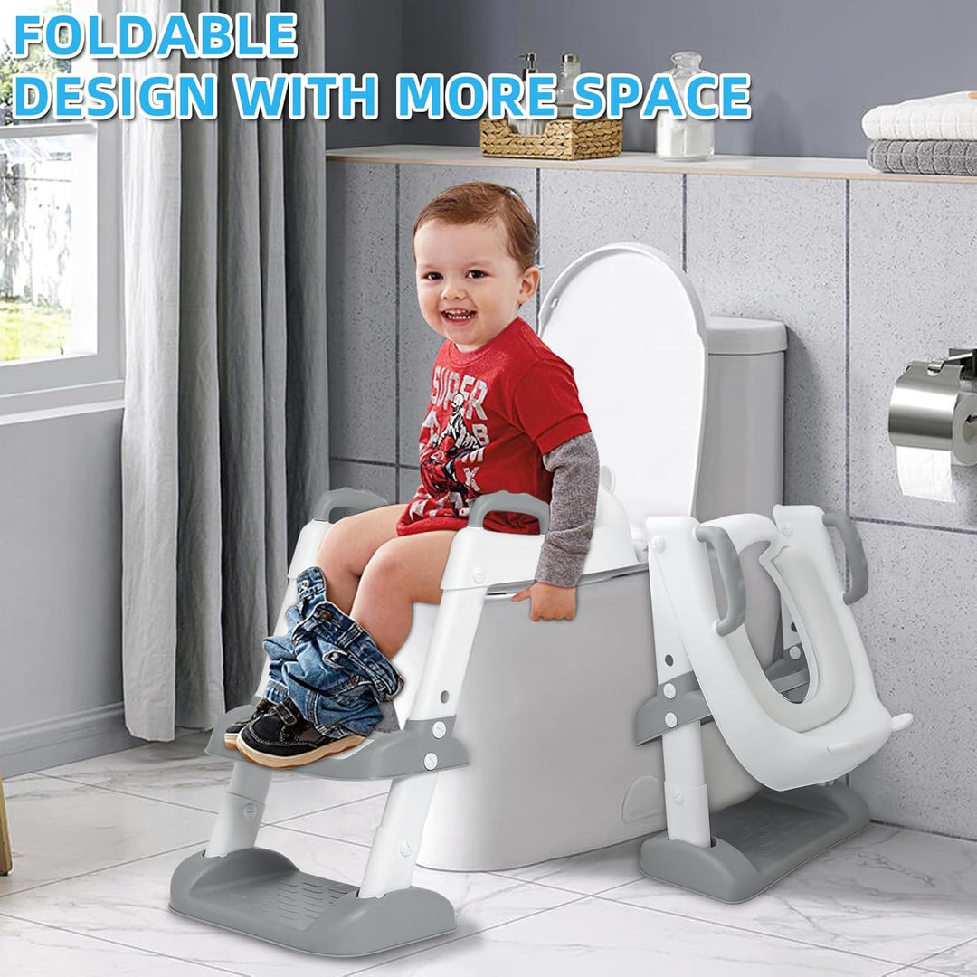 Toilettensitz Toilettentrainer mit Treppe und Griffe Faltbar Kinder WC Sitz Toilette Toilettentraine