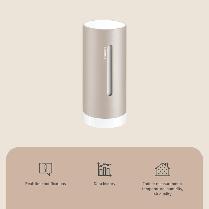 Netatmo Zusätzliches Smartes Innenmodul für Netatmo Wetterstation, Überwachung von Temperatur, Luftf