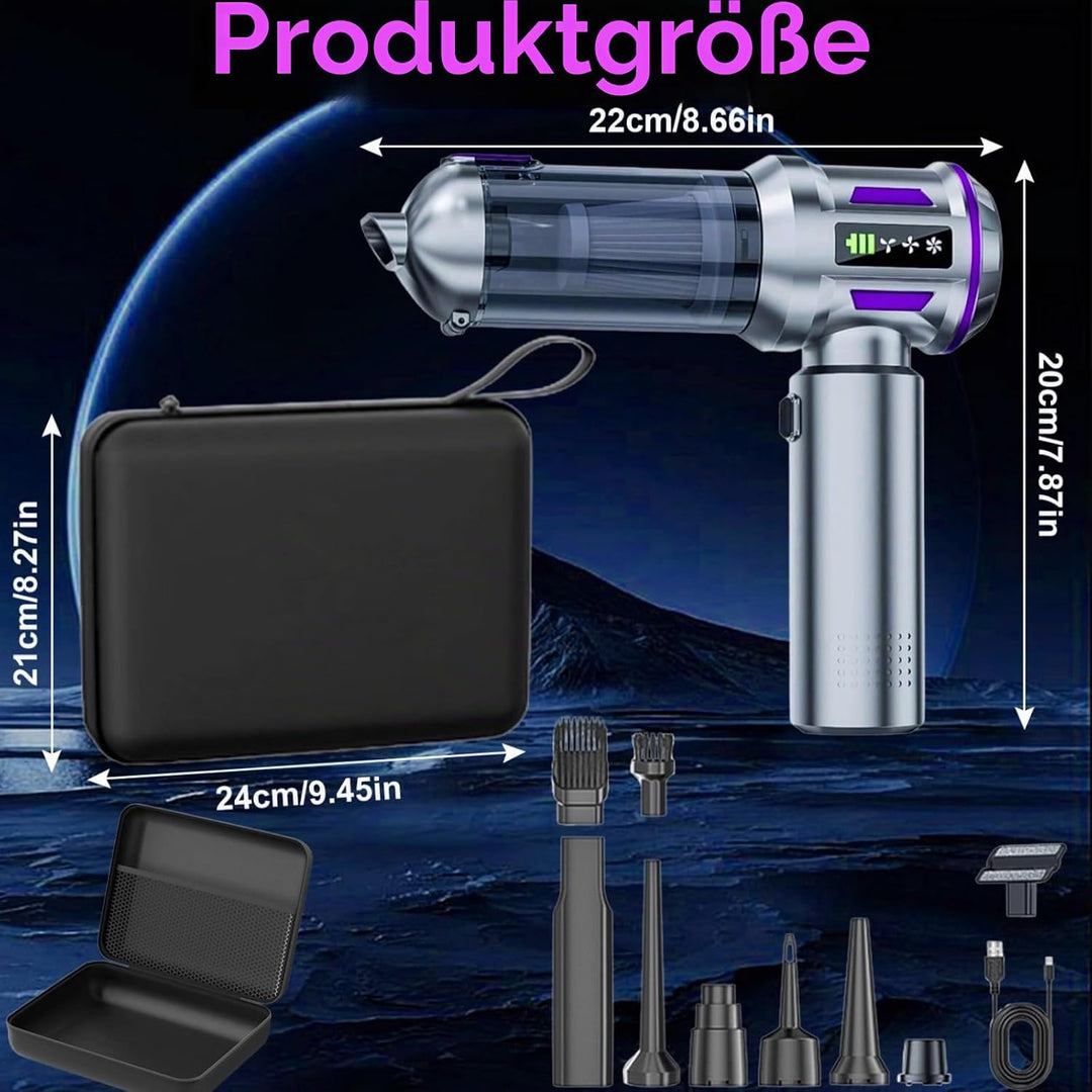 4-in-1 Handstaubsauger Akku Starke Saugkraft, 22000PAAuto Staubsauger Stark, 3 Gang Aufladbar Tragba