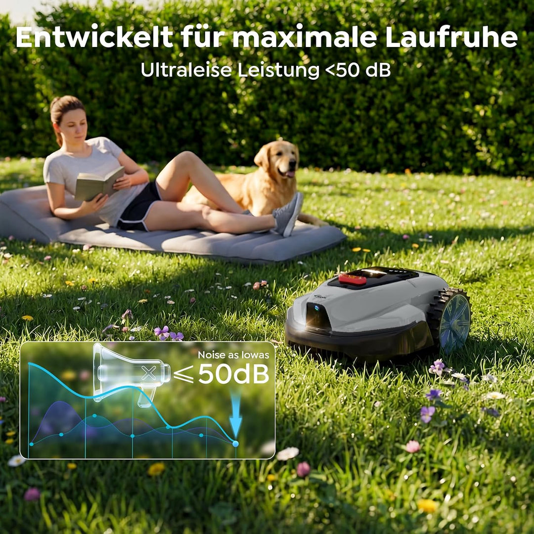 YARDCARE V3 Mähroboter ohne Begrenzungskabel, mit Vision-Navigation, 150+ Hinderniserkennung und App
