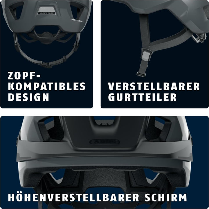 ABUS MTB-Helm MoTrip - robuster Fahrradhelm mit höhenverstellbarem Schirm für Mountainbiker - indivi
