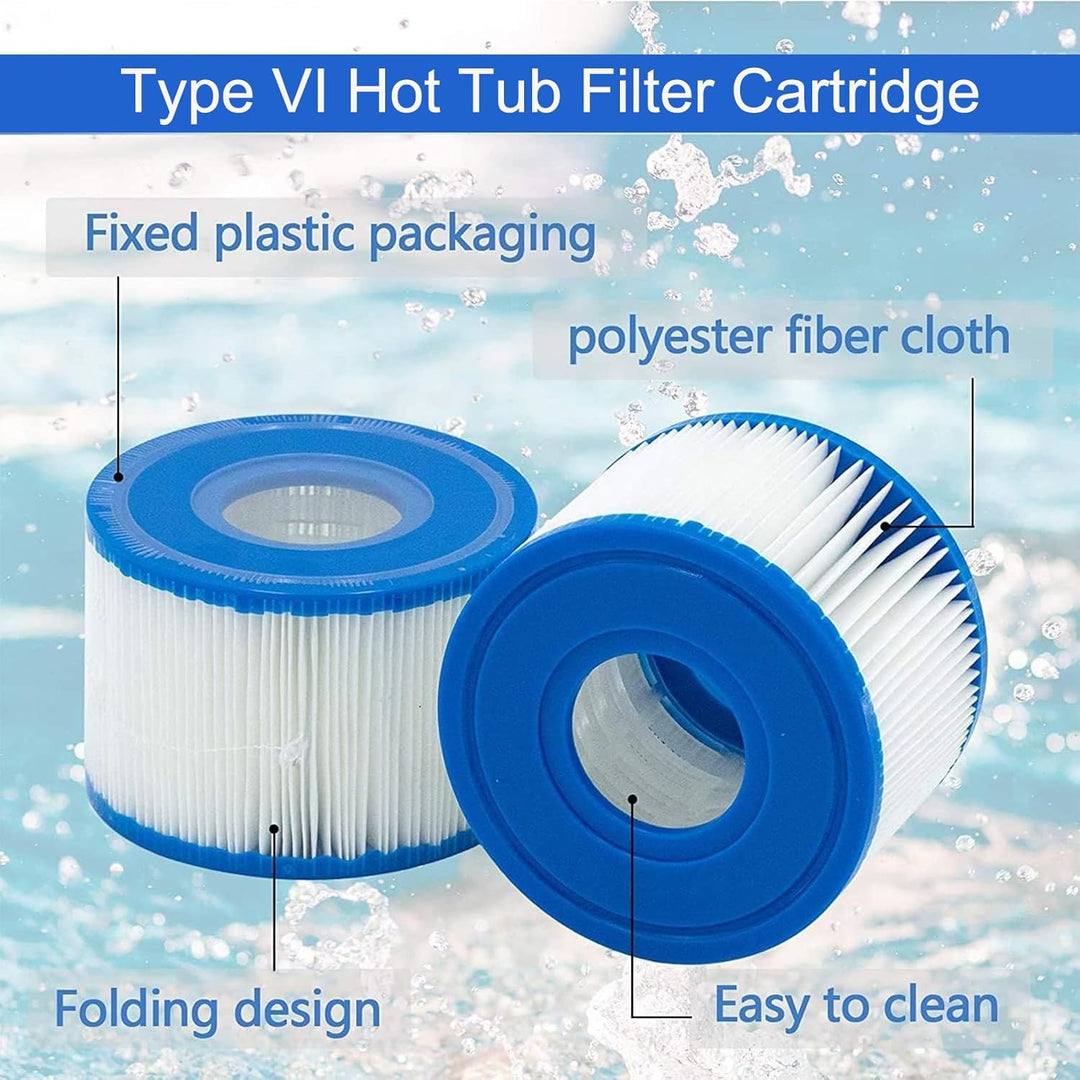 6 Stück Filterkartusche für Pool Typ VI, Filterkartuschen Pool für Bestway Pool Filter für Lay Z Spa