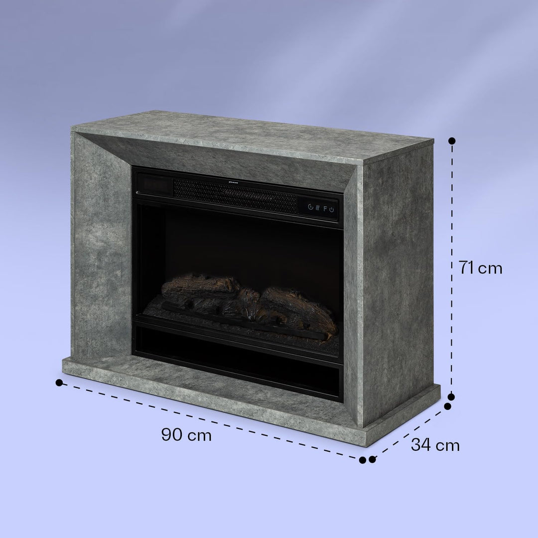 Klarstein Crater Lake Elektrokamin 1900 W, Kamin Elektrisch mit LED-Technik, Fernbedienung, Thermost