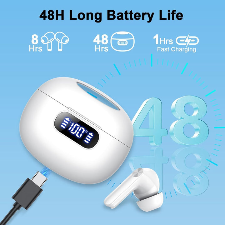 Kopfhörer Kabellos Bluetooth, In Ear Kopfhörer Bluetooth 5.3 mit 4 ENC Noise Cancelling Mic, 2026 Ne
