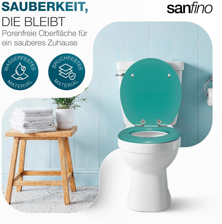 Premium WC Sitz mit Absenkautomatik – hochwertige Toilettendeckel aus Holz, viele bunte Motive, hohe