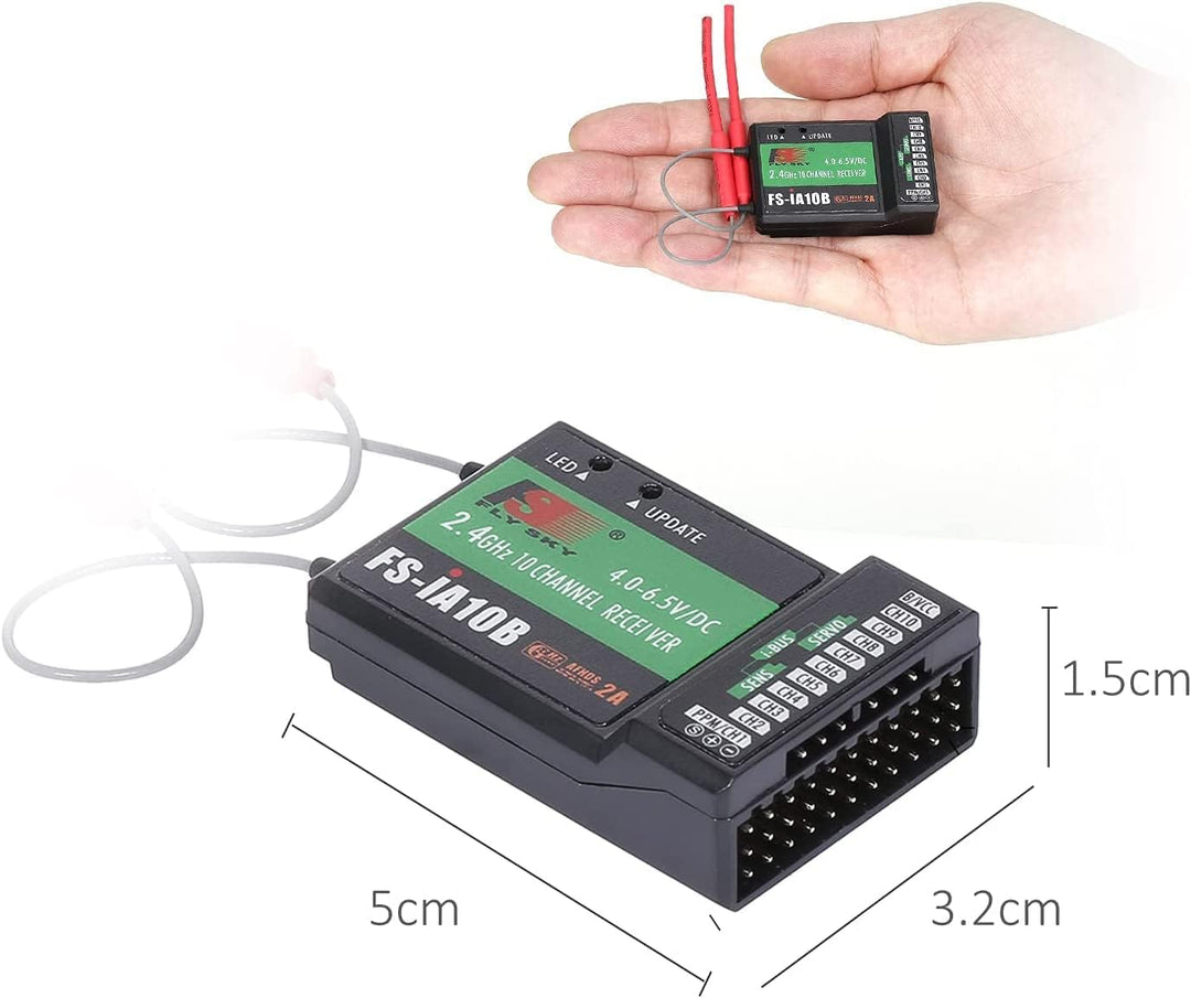 Yangers Flysky FS-IA10B Receiver, 10 Kanäle 2.4GHz AFHDS 2A RC Transmitter Receiver für RC Transmitt