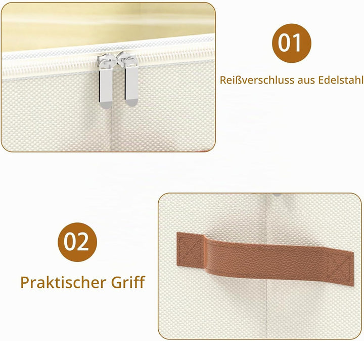 OUTBROS Faltbare Aufbewahrungsbox, Korb Aufbewahrung, Organizer mit Deckel, Unterbett Stoff Aufbewah