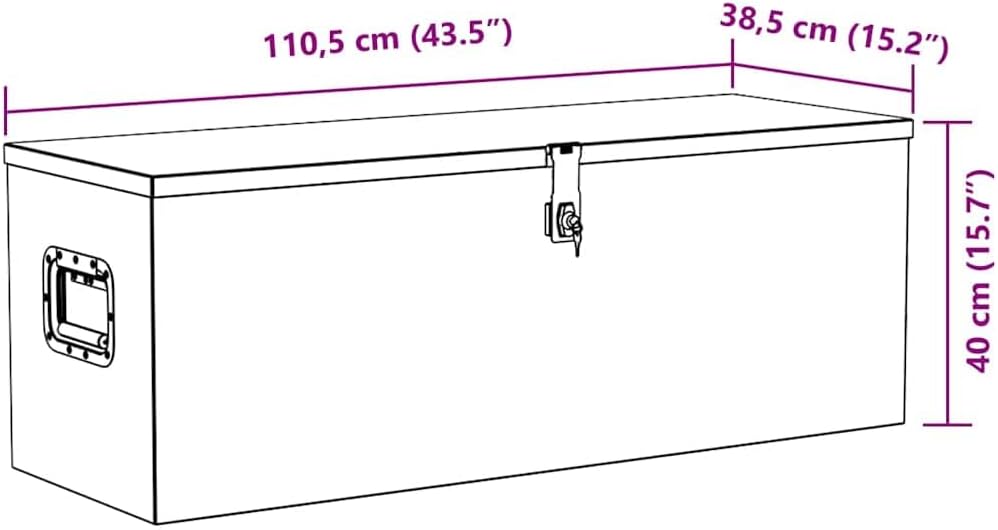 vidaXL Werkzeugbox Aluminium 110,5x38,5x40cm Alu Box Koffer Transportkiste 110.5 x 38.5 x 40 cm Silb