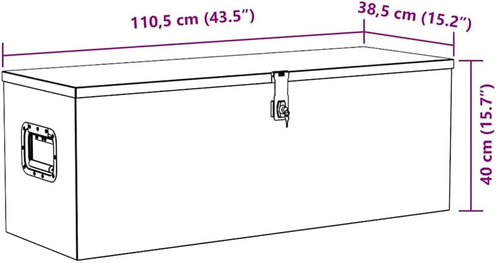 vidaXL Werkzeugbox Aluminium 110,5x38,5x40cm Alu Box Koffer Transportkiste 110.5 x 38.5 x 40 cm Silb