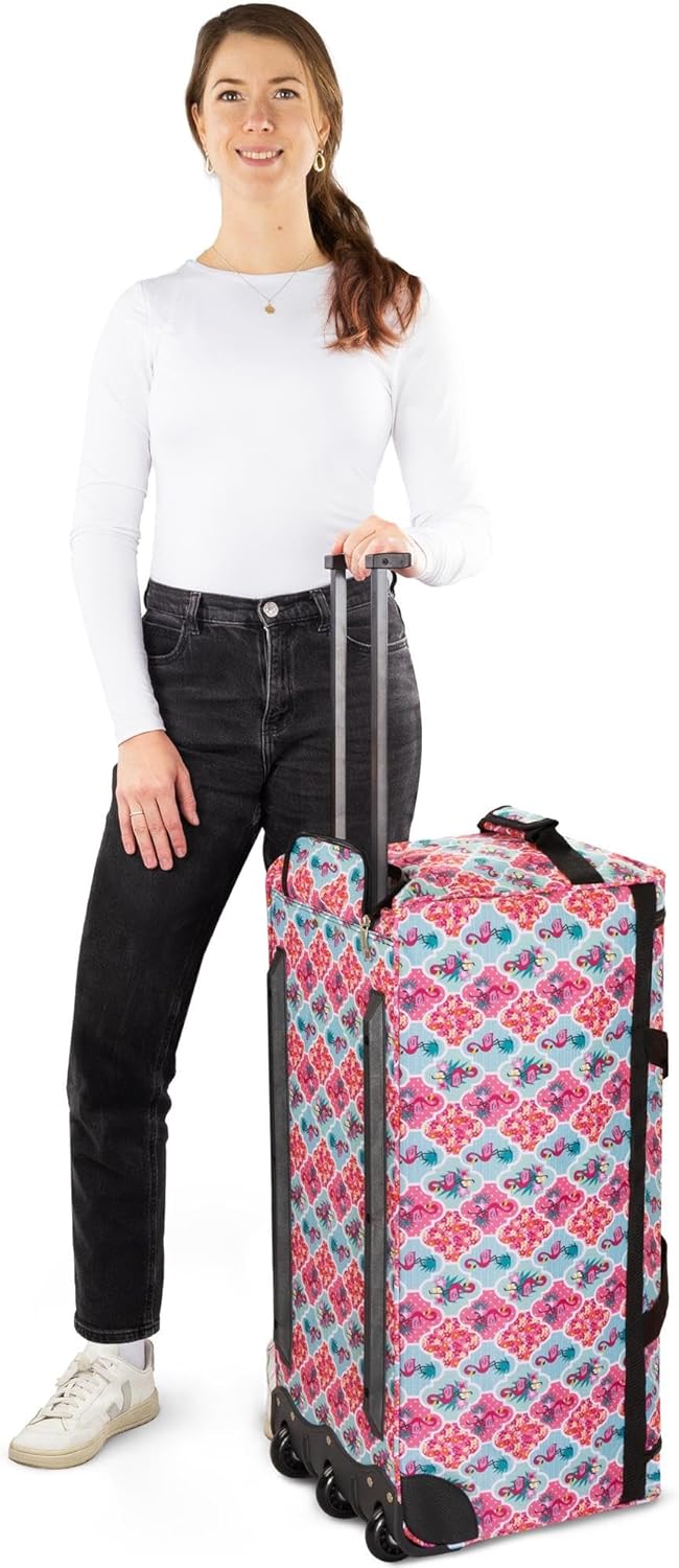 normani Jumbo Reisetasche XXL Trolly mit Rollen aus robustem Material Farbe Rosa Flamingo / 80 Liter