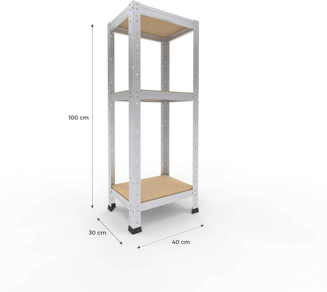 shelfplaza® 100x40x30cm Home Schwerlastregal verzinkt/Metallregal mit 3 Böden/Kellerregal Metall, Ga