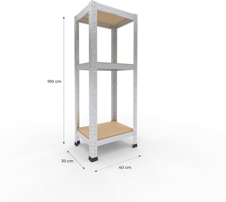 shelfplaza® 100x40x30cm Home Schwerlastregal verzinkt/Metallregal mit 3 Böden/Kellerregal Metall, Ga